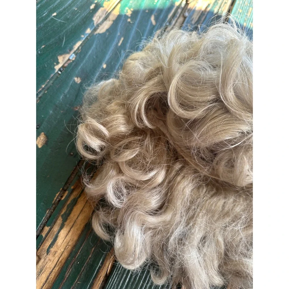 Vintage‎ Kanekalon Blonde Curly Wig Short Pixie Cut Synthetic Modacrylic Fiber